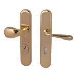 Veiligheidsset Kira met knop Golf en kruk Silvia messing PVD