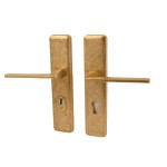 Veiligheidsset Qbe met deurkrukken Zenith messing getrommeld