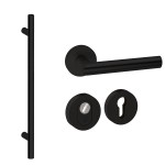 Voordeurset rond met greep Frankfurt 1160mm Puurzwart