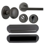 Complete voordeurset Sara gunmetal PVD