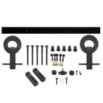 Schuifdeursysteem 2 meter, hangrollen met open wiel 155mm Intersteel staal mat zwart