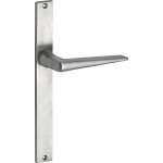 Deurkruk Wig langschild messing mat nikkel ongelakt