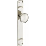 Langschild met deurknop Art Deco glans nikkel