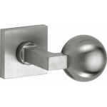 Knopkruk Bauhaus kogel verdekt vierkant rozet mat nikkel ongelakt