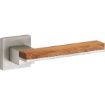 Deurkruk Mimolimit vierkant rozet mat nikkel ongelakt/ eiken