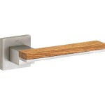 Deurkruk Mimolimit vierkant rozet mat nikkel ongelakt/ iepenhout