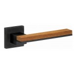 Deurkruk Mimolimit mat zwart PVD/teak