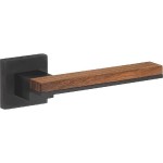 Deurkruk Mimolimit mat zwart PVD/walnoot
