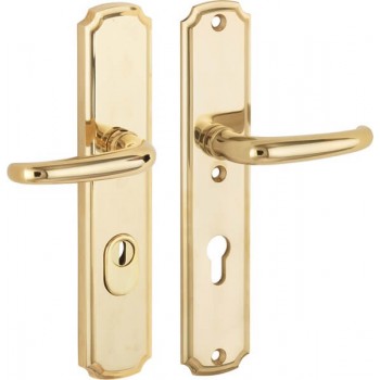 Veiligheidsset Halfsabel Art Nouveau messing ongelakt KT achterdeur