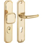 Veiligheidsset Halfsabel Art Nouveau messing ongelakt voordeur KT