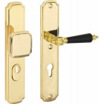 Veiligheidsset Roman messing gepolijst gelakt/titaan voordeur KT op langschild