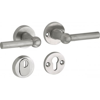 Veiligheidsset Chemin de Fer mat nikkel ongelakt achterdeur KT op rozet