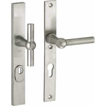 Veiligheidsset Chemin de Fer mat nikkel ongelakt voordeur KT