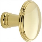 Knop Art-Deco tbv SKG schild messing ongelakt