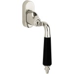 Draaikiep Antique verkropt afsluitbaar  glans nikkel ebben