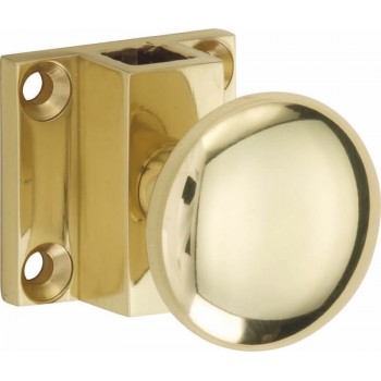 Trekknop espagnolet voor vierkante stang messing gepolijst gelakt