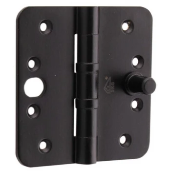 Kogellager scharnier ronde hoek 89x89mm mat zwart